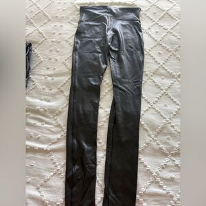 SPANX Shiny Faux Leather Black Leggings